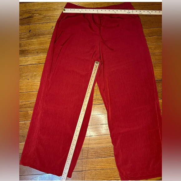 French Laundry Womens Size Large Dress Pants Drawstring Pockets Wide Leg Red - Picture 3 of 5